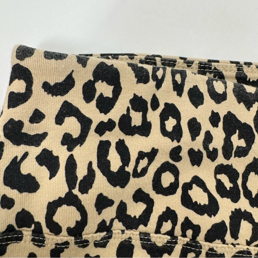 DG2 by DIANE GILMAN Leopard Cheetah Tan Black Leggings Pants womens size Large